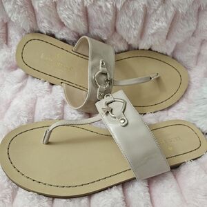 Kate Spade Beige Sandals with Heart Detail